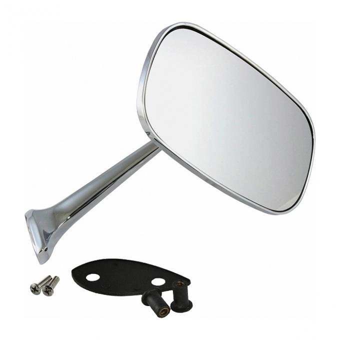 Redline Restomotive® 1975-1979 Chevrolet Corvette Right Hand Chrome Outside Mirror with Mounting Kit