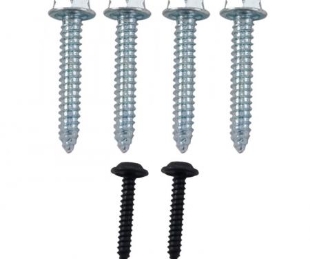 Redline Restomotive® 1981-1996 Ford Mustang 6 Piece Armrest to Door Hardware Screw Kit