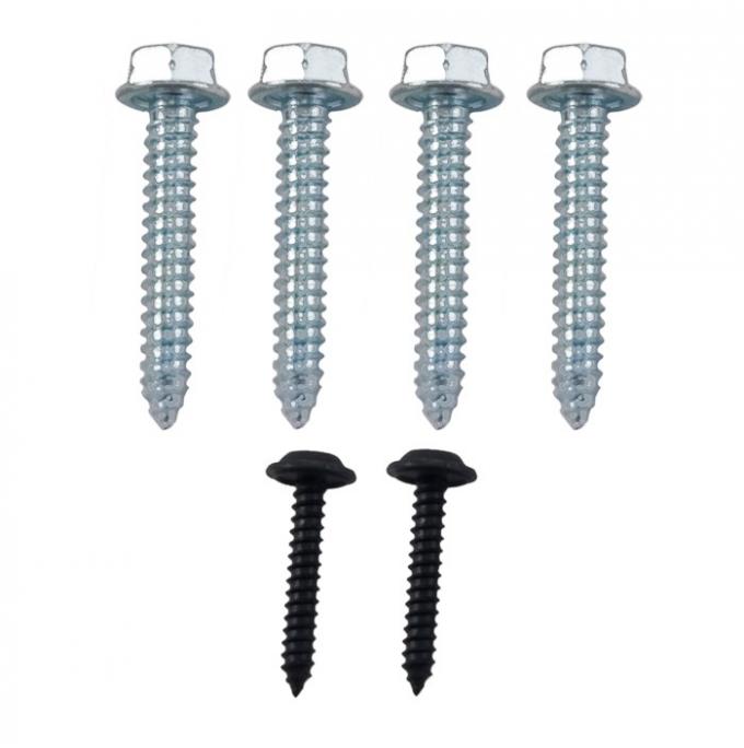 Redline Restomotive® 1981-1996 Ford Mustang 6 Piece Armrest to Door Hardware Screw Kit