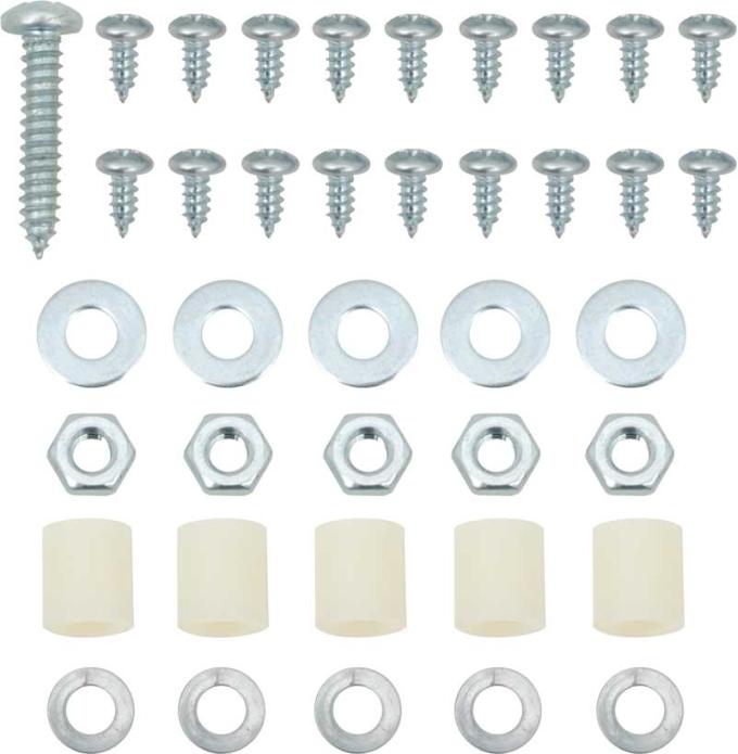 Redline Restomotive® 1955-1956 Chevy Deluxe Heater Box Screws, Washers & Fasteners