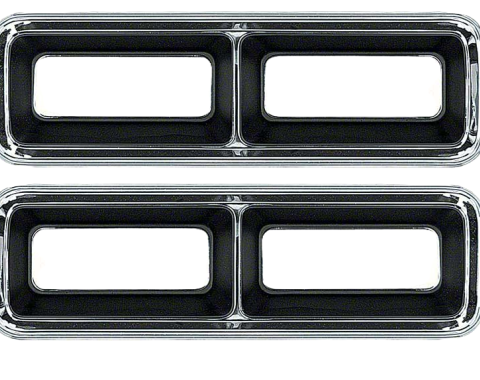 Redline Restomotive® 1968 Chevrolet Camaro Left and Right Tail Lamp Housing / Bezel