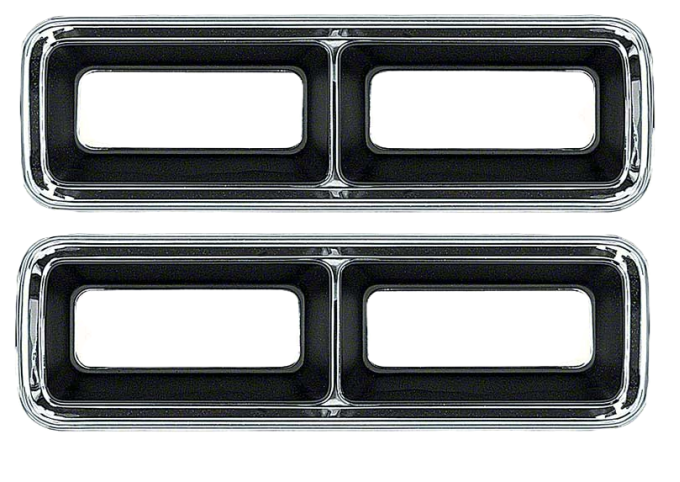 Redline Restomotive® 1968 Chevrolet Camaro Left and Right Tail Lamp Housing / Bezel