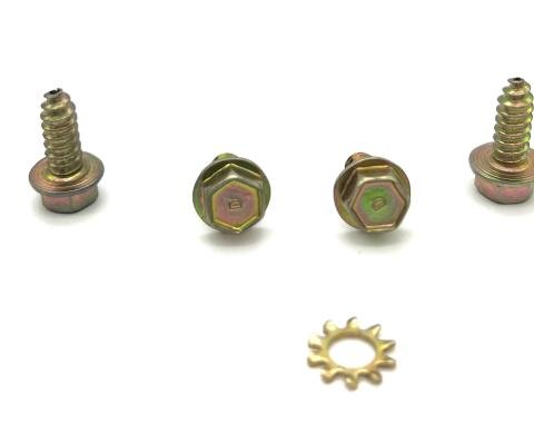 Redline Restomotive® 1969-1970 Mustang / Cougar / Fairlane Alternator Voltage Regulator & Splash Shield Fastener Set