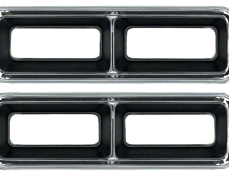 Redline Restomotive® 1968 Chevrolet Camaro Left and Right Tail Lamp Housing / Bezel