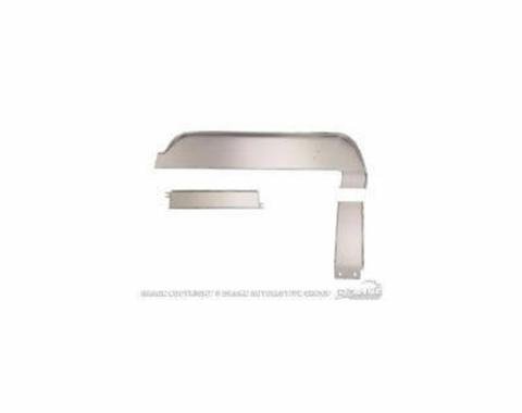 Redline Restomotive® Mustang 67 (Brushed Aluminum) Dash Trim Kit (3-Pieces Kit) LG-10-757-A