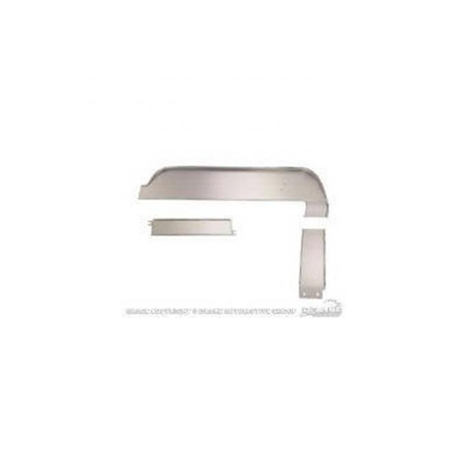 Redline Restomotive® Mustang 67 (Brushed Aluminum) Dash Trim Kit (3-Pieces Kit) LG-10-757-A