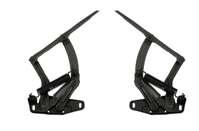 Redline Restomotive® Chevelle, El Camino, Impala 68/ Nova 68-79/ Ventura 73-77 Steel Hood Hinge Assemblies - 1 Pair (W/Springs Pre-Installed) LG-00-2580-A