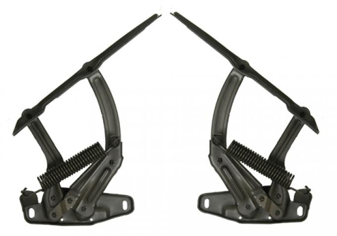 Redline Restomotive® Chevelle, El Camino, Monte Carlo 70-72/ Impala 70 Full Size Steel Hood Hinge Assemblies - 1 Pair (W/Springs Pre-Installed) LG-00-2582-A