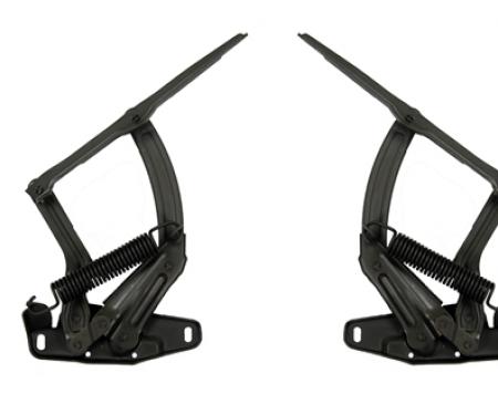Redline Restomotive® Chevelle, El Camino, Impala 68/ Nova 68-79/ Ventura 73-77 Steel Hood Hinge Assemblies - 1 Pair (W/Springs Pre-Installed) LG-00-2580-A