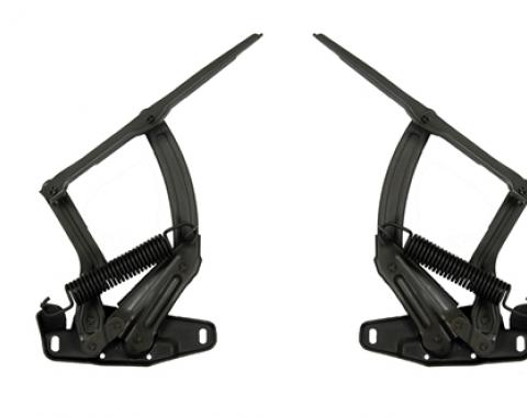 Redline Restomotive® Chevelle, El Camino, Impala 68/ Nova 68-79/ Ventura 73-77 Steel Hood Hinge Assemblies - 1 Pair (W/Springs Pre-Installed) LG-00-2580-A