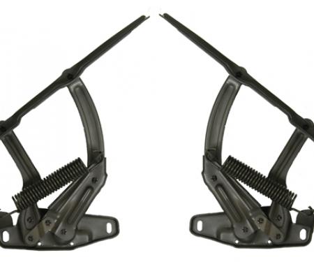 Redline Restomotive® Chevelle, El Camino, Monte Carlo 70-72/ Impala 70 Full Size Steel Hood Hinge Assemblies - 1 Pair (W/Springs Pre-Installed) LG-00-2582-A