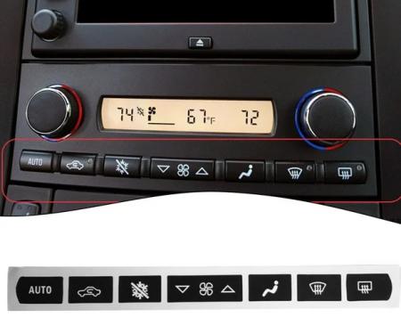 Redline Restomotive® 2005-2013 Chevrolet Corvette Climate Control Button Overlay Sticker