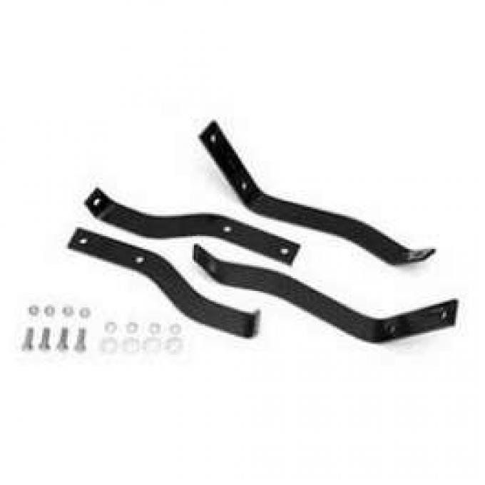 Redline Restomotive® Chevy P/U 55-59 2nd Series Stepside Rear Bumper Bracket Set (4-Pieces Set) LG-TP-400