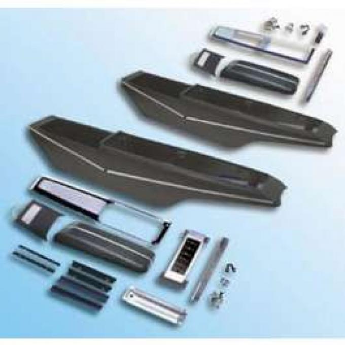 Redline Restomotive® Chevelle/El Camino 68-69 Manual Trans. - 4 Speed Center Console Kit - Incl. Console Base, RR. Light Panel, Console Door & Hinge, Top Plate & Emblem LG-00-2596-A