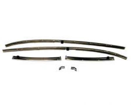Redline Restomotive® Chevelle 70-72 Roof Rail Inner Weatherstrip Metal Channel Set LG-00-1492-A