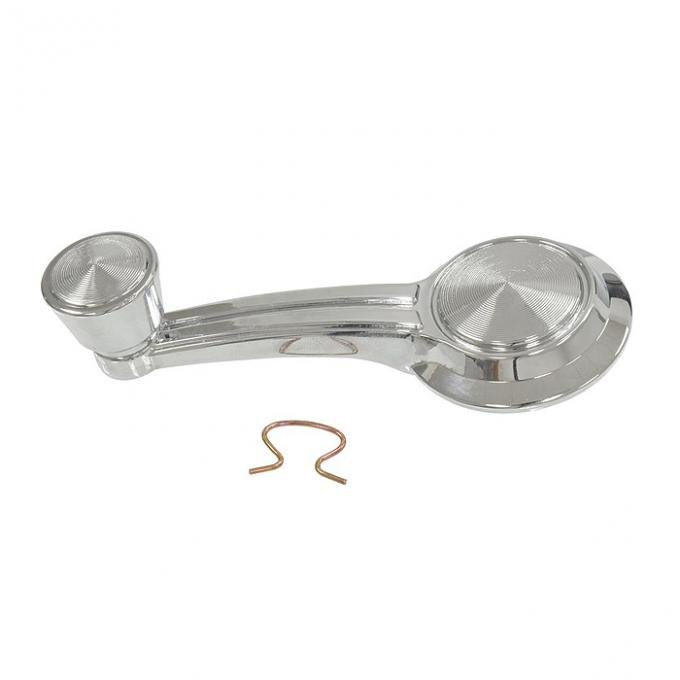 Redline Restomotive® Impala/Chevele 300, 300 Deluxe/Nova 65-66 Window Crank - Chrome Knob (Curve In) LG-00-482