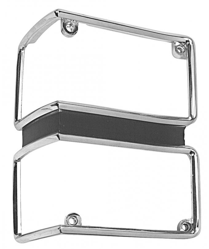 Redline Restomotive® Chevelle 71 exc.wagon/El Camino Parking Lamp Bezel - RH (Black in the Center) LG-00-683/RH