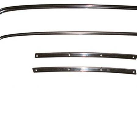 Redline Restomotive® Chevelle 64-65 Roof Rail Inner Weatherstrip Metal Channel Set LG-00-1493-A