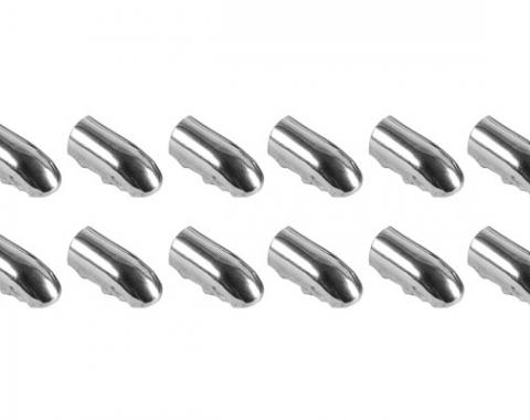 Redline Restomotive® 1966-1972 GM Car 12 Piece Chrome Piping Bucket Seat Strip End Caps