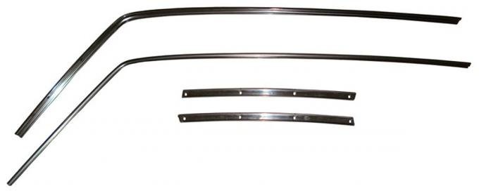 Redline Restomotive® Chevelle 64-65 Roof Rail Inner Weatherstrip Metal Channel Set LG-00-1493-A