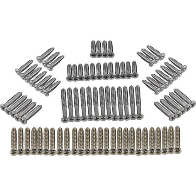 Redline Restomotive® 1955-1957 Chevy 2 Door Wagon Interior Garnish Molding Trim Screw Set