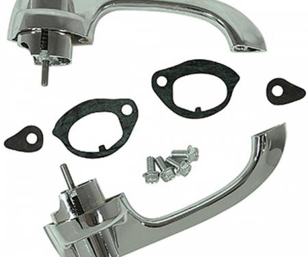 Redline Restomotive® Chevelle/El Camino 64-67, 2dr Outer Door Handle - 1 Pair (W/Pre-Installed Push Button) LG-00-468