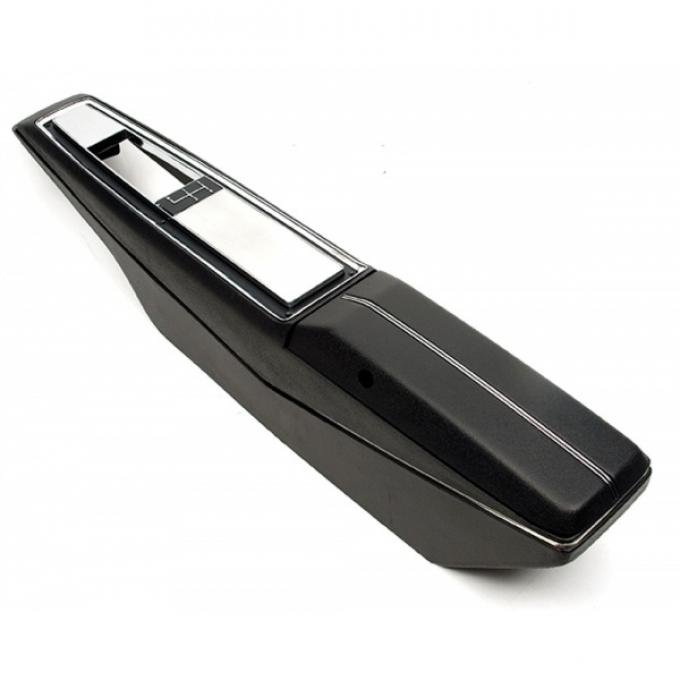 Redline Restomotive® Chevelle/El Camino 70-72 Manual Trans. - 4 Speed Center Console Kit - Incl. Console Base, RR. Light Panel, Console Door/Hinge/Catch, Top Plate & Emblem LG-00-2598-A