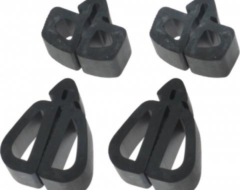 Redline Restomotive® 1967-1968 Ford Mustang 4 Piece Fender Mounted Hood Bumper Set