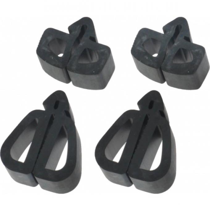 Redline Restomotive® 1967-1968 Ford Mustang 4 Piece Fender Mounted Hood Bumper Set