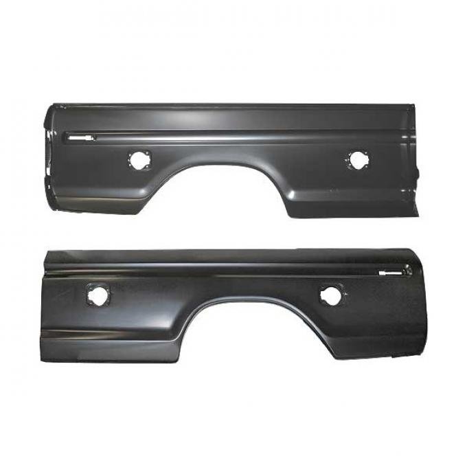 Redline Restomotive® Fd. P/U 73-79 Bedside Skin - LH (8 Ft), w/Dual Square Fuel Openings LG-10-031-A-2-OE