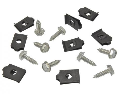 Redline Restomotive® 1968-1982 Chevrolet Corvette Body Mount Access Cover Screw with U-Nut Set