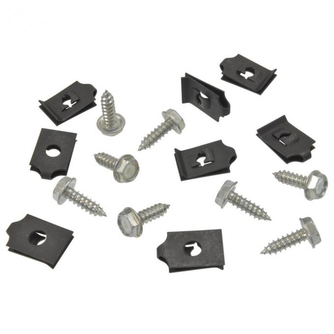 Redline Restomotive® 1968-1982 Chevrolet Corvette Body Mount Access Cover Screw with U-Nut Set