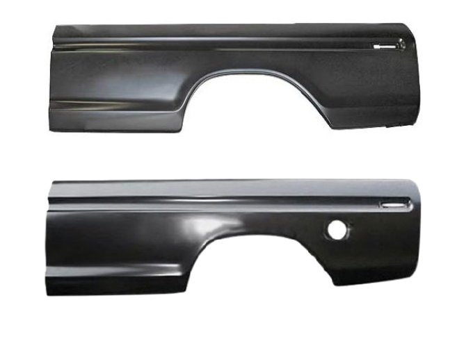 Redline Restomotive® 1973-1979 Ford Pickup Styleside 8' Bedside Skin Side Left and Right Outer Panel without Fuel Opening