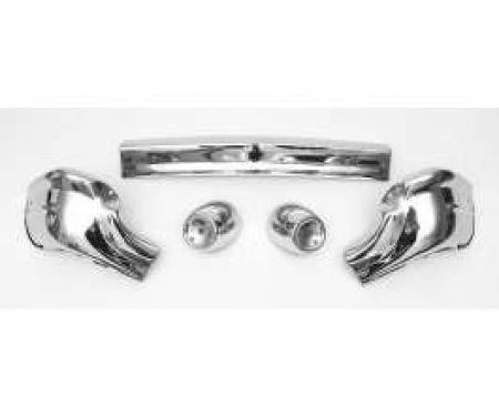 Redline Restomotive® Chevy 57 (Incl.center, 2 Ends, 2 Guards) Ft. Bumper Set - 5pcs LG-00-1458