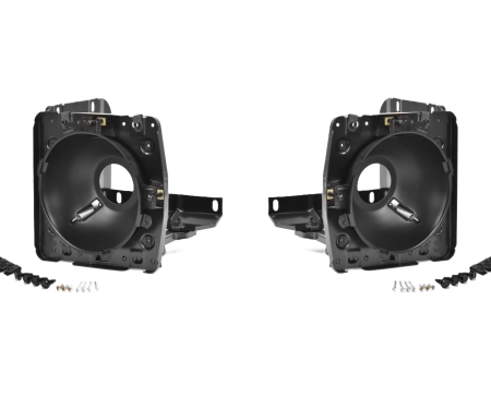 Redline Restomotive® 1971-1973 Ford Mustang Left and Right Hand Headlamp Housing with Mounting Ring