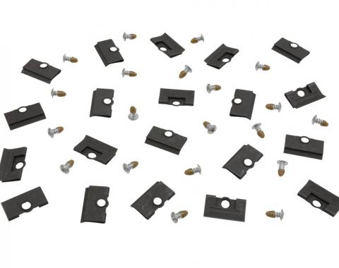 Redline Restomotive® 1968-1975 Chevrolet Corvette 40 Piece Hardtop Rear Window Moulding Clips With Screws