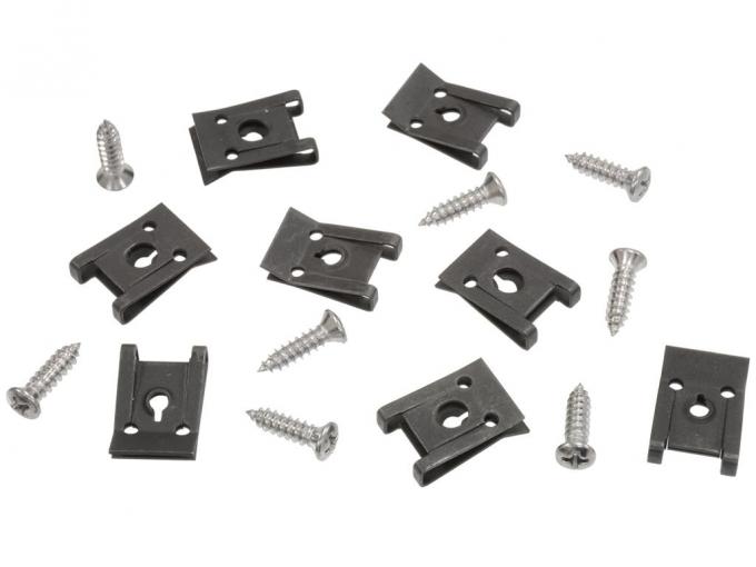 Redline Restomotive® 1968-1976 Chevrolet Corvette Chrome Rear Deck Astro Vent Grille Screws with J-Nuts