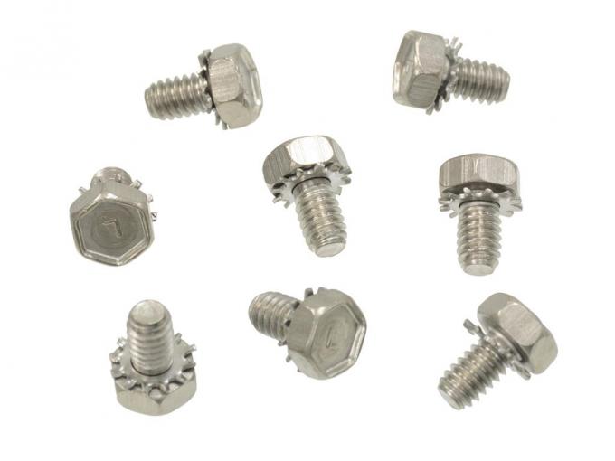 Redline Restomotive® 1965-1966 Chevrolet Corvette 8 Piece Spark Plug Barrel Heat Shield Bolt Set