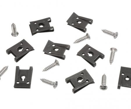 Redline Restomotive® 1968-1976 Chevrolet Corvette Chrome Rear Deck Astro Vent Grille Screws with J-Nuts