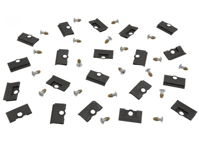 Redline Restomotive® 1968-1975 Chevrolet Corvette 40 Piece Hardtop Rear Window Moulding Clips With Screws