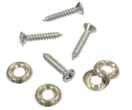 Redline Restomotive® 1956-1962 Chevrolet Corvette 4 Piece Carpet Trim Screws and Washer Set