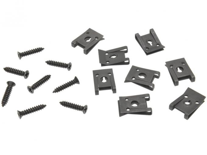 Redline Restomotive® 1968-1976 Chevrolet Corvette Black Rear Deck Astro Vent Grille Screws with J-Nuts
