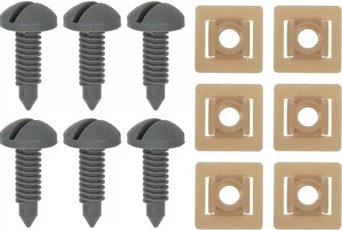 Redline Restomotive® 1982-1992 Camaro / Firebird Rear Hatch Panel Trim Screw and Nut Set, Gray