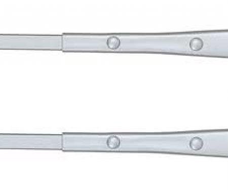 Redline Restomotive® f' 67-69 Coupe/Chevele 64-67/Nova 68-74 Wiper Arm Brushed - 1 Pair (Arm Is Brushed & Base Is Painted Argent Silver) LG-00-456