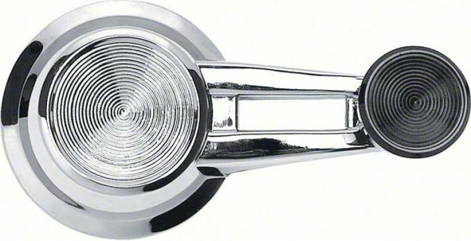 Redline Restomotive® Belair/Impala/Impala SS 61-64 Vent Window Crank - Black Knob (Left or Right, Double Arm Style with Black Knob) LG-00-483
