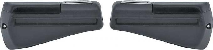 Redline Restomotive® Chevelle, pt.A-Body 68-69 Cp, Nova 69 RR. Arm Rest Kit - Pair (Black, w/Trim, Pad & Ash Tray) LG-00-1979-A