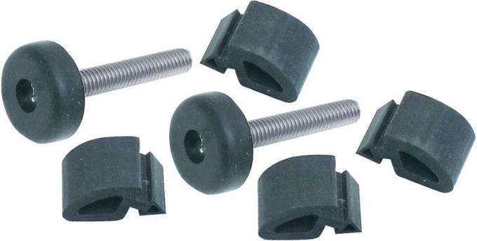 Redline Restomotive® 1967-1972 Chevy / GMC Truck Hood Bumper Set with Hood Adjusters