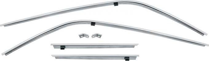 Redline Restomotive® Camaro/Firebird 68-69 Roof Rail Inner Weatherstrip Metal Channel Set LG-00-432