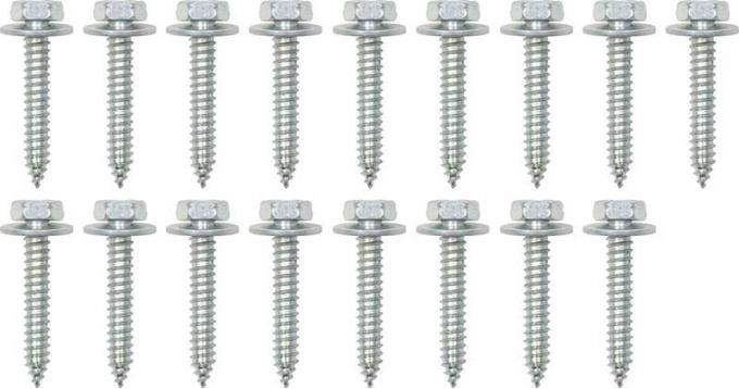 Redline Restomotive® 1967-1969 Camaro / Firebird Convertible 17 Piece Tack Strip Bolt Kit