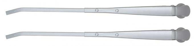 Redline Restomotive® f' 67-69 Coupe/Chevele 64-67/Nova 68-74 Wiper Arm Brushed - 1 Pair (Arm Is Brushed & Base Is Painted Argent Silver) LG-00-456